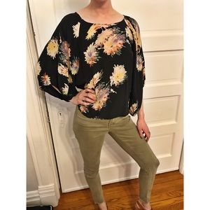 Anthropologie Maeve Floral Swing Top